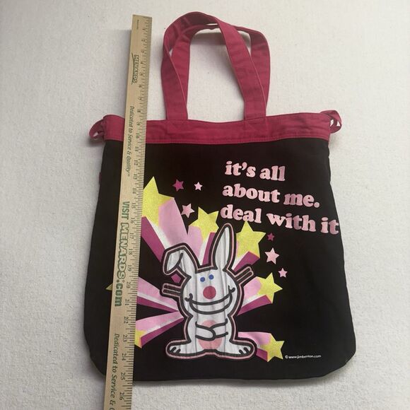 JIM BENTON IT'S HAPPY BUNNY TOTE BAG TOTE BAG Y2K Vintage - Picture 6 of 7